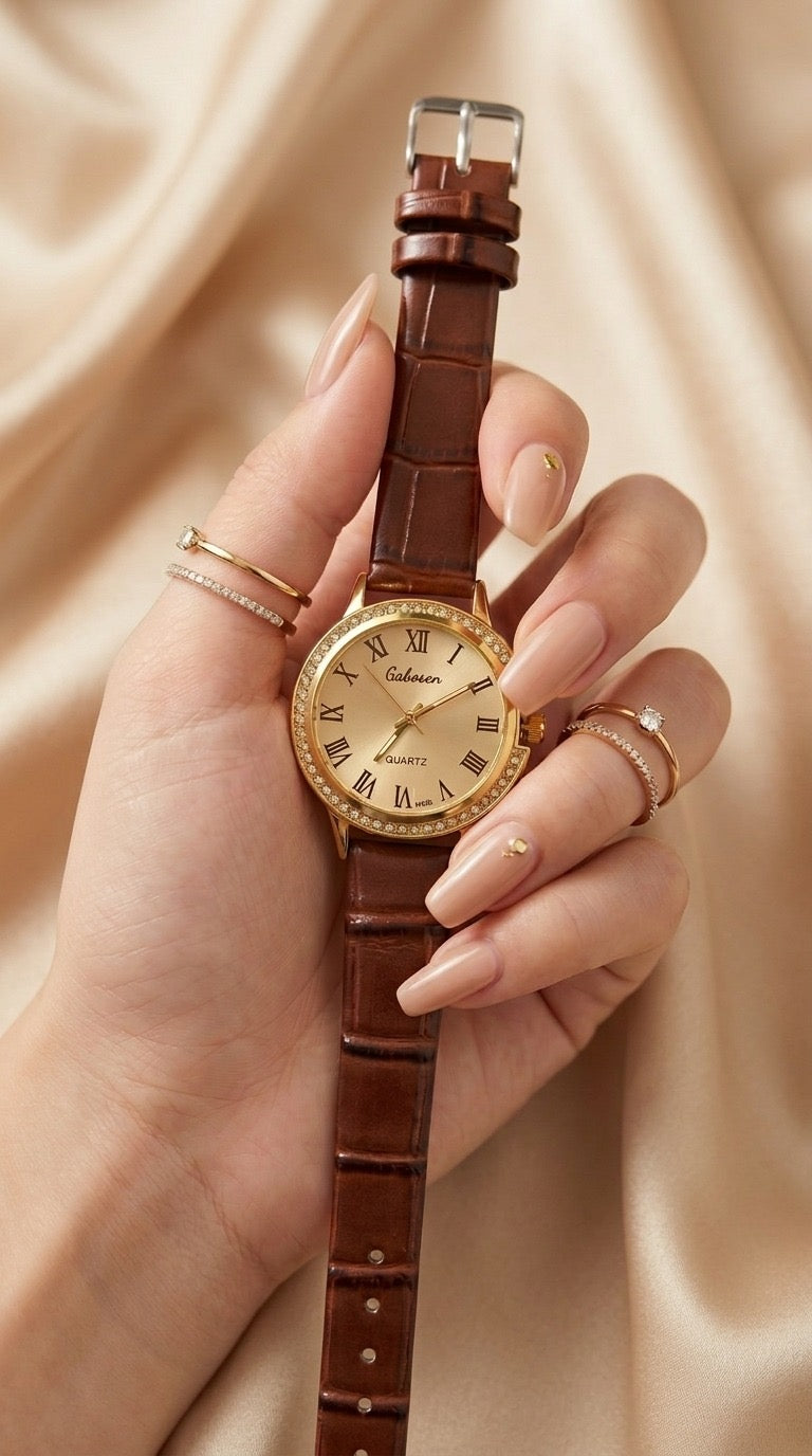 Cabosen Classic Brown Women Strap Watch