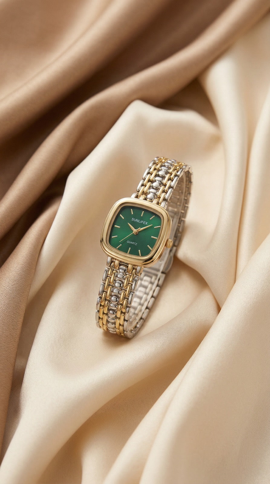 The Sunlifex Sparkle Women Watch - Green Dial