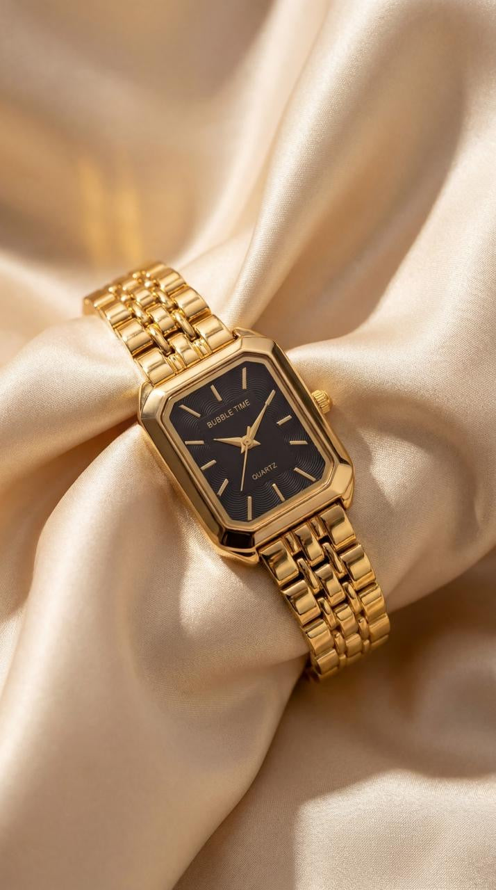 The Quartz Bubble Women Watch - Black Dial