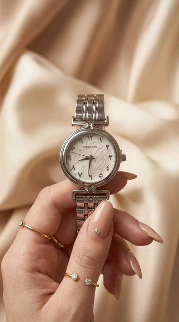 Bubble Time Arabic Women Watch - Silver