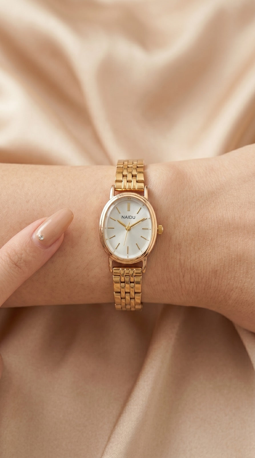 Naidu Antique Oval Women Watch - White Dial