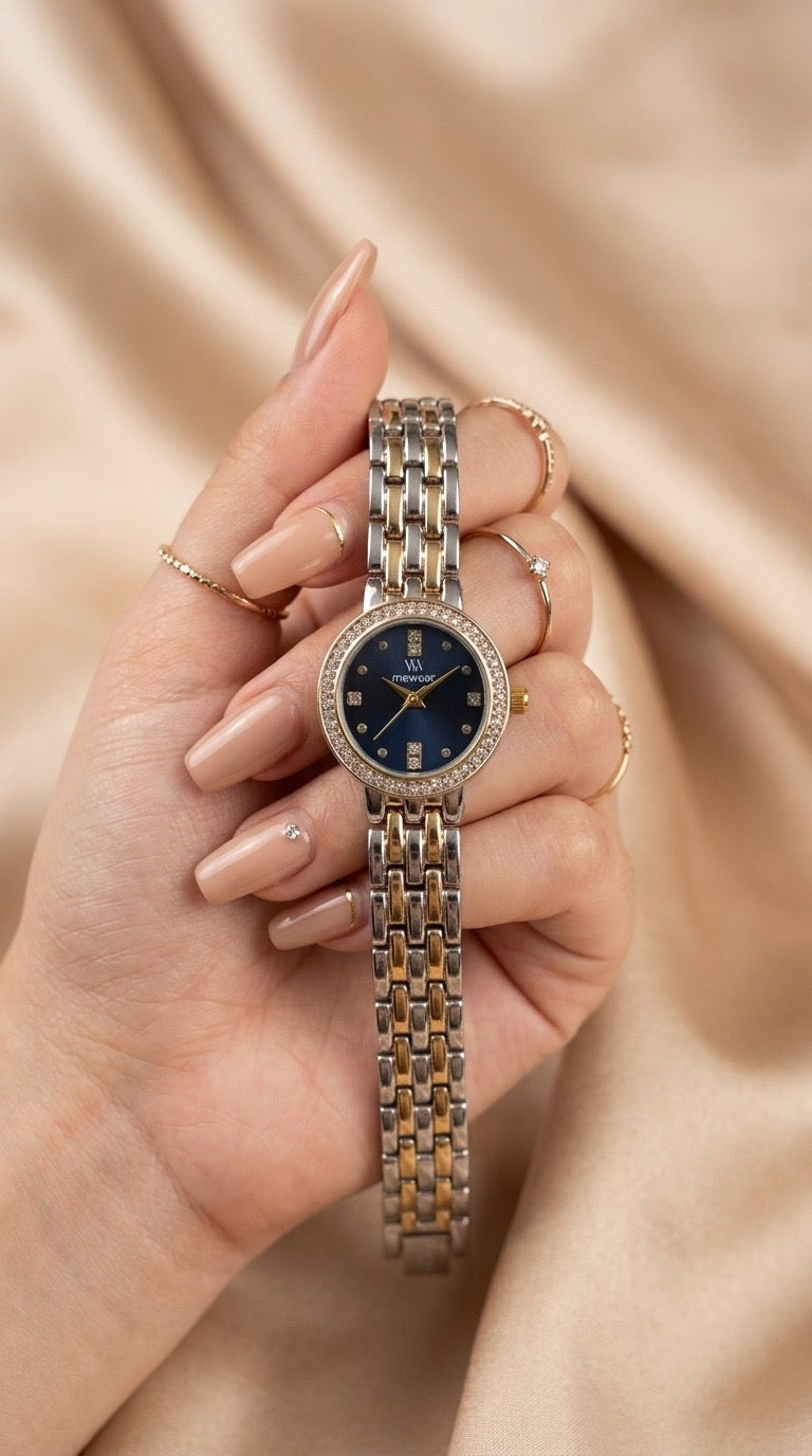 MW Two-Tone Crystal Blue Women  Watch