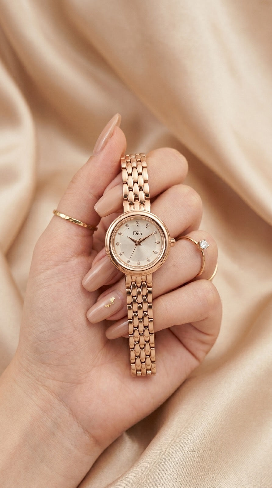 Dior Twinkle Rose Gold White Dial Women Watch