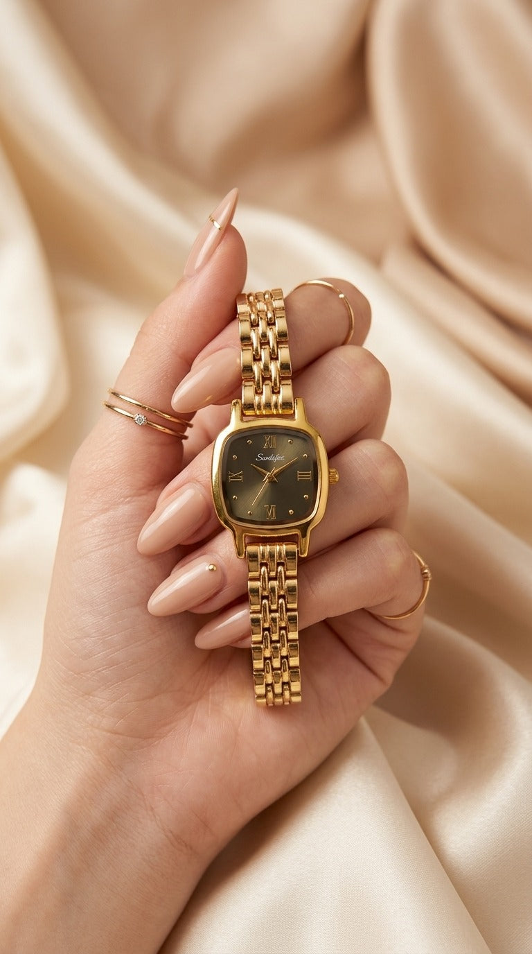 Sunlifex Empress Square Women Watch - Green Dial
