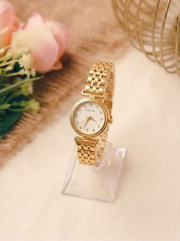 Bubble Time Arabic Women Watch - Golden White