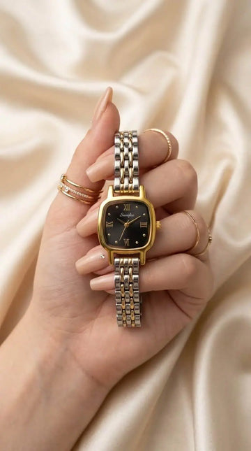 Sunlifex Empress Square Women Watch - Black Dial