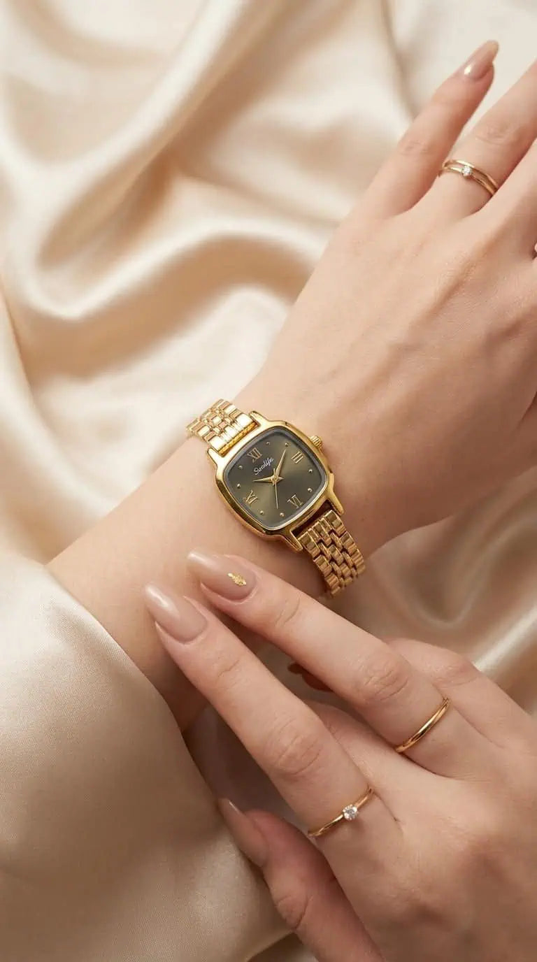 Sunlifex Empress Square Women Watch - Green Dial